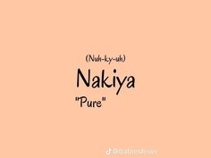 the words nakiya pure are written in black on an orange background