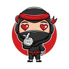 a cartoon character with red eyes wearing a black mask and holding a finger up to the side