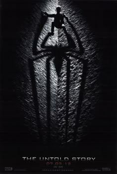 the movie poster for the amazing spider - man, starring in an animated form with his shadow