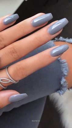 Nail Grey, Color For Nails, Nail Color Trends, Gel Press, Gradient Nails, Nails Gel, Spring Nail