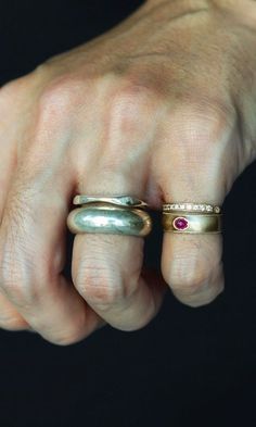 Genderless Jewelry, Mens Jewellery, Two Rings, Dream Jewelry, Jewelry Inspo, Boho Rings, Cute Jewelry