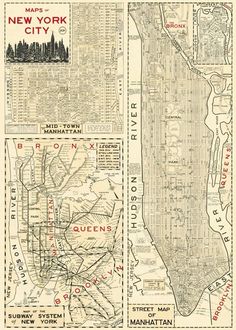 an old map of new york city