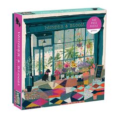 a puzzle box with an image of a flower shop