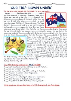 an australian language worksheet with pictures and words to describe the country's flag