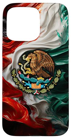 the flag of mexico painted on a samsung s6 phone case with an artistic design