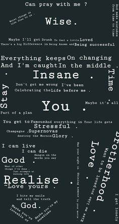 a black and white poster with words on it