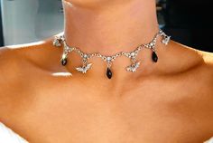 Adjustable with extender from 12.5 to 15.0 inches, for other custom lengths please add your preferred measurement in the order note x Witchy Silver Jewelry For Parties, Silver Vampire Style Choker Necklace, Silver Witchy Choker Jewelry, Silver Vampire Choker For Halloween, Stella Core, Choker Necklace Silver, Bat Jewelry, Jewelry Goth, Choker Silver