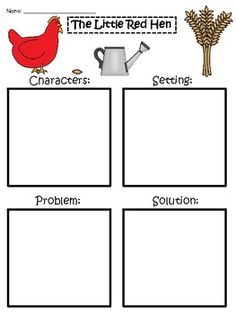 the little red hen worksheet for students to practice reading and writing their own words