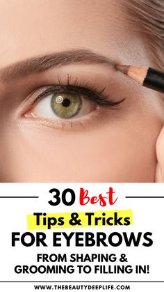 How To Do Eyebrows: 30 Tips &amp; Tricks From Shaping To Filling In! Eyebrow Shaping For Thinning Brows, Easy Way To Do Eyebrows, Straight Eyebrows How To Shape, How To Brows, How To Get Good Eyebrows, Natural Eyebrows Shaping, Draw Brows, How To Shape Eyebrows, Brows Shaping