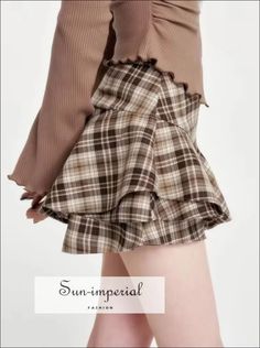 Material:Rayon,Spandex Style:Preppy Style Elasticity:Slight Strech Origin:Mainland China CN:Jiangsu Fabric Type:Broadcloth Waistline:empire Pattern Type:Plaid Fit Type:Slim Fit Silhouette:Trumpet / Mermaid Dresses Length:Above Knee, Mini Age:18-24 Decoration:NONE Place Of Origin:China (Mainland) is_customized:No Gender:WOMEN Size Table S : Waist 64m(25.2") Hip 98cm(38.6") Length 32cm(12.6") M : Waist 68cm(26.8") Hip 102cm(40.2") Length 33cm(13") L : Waist 72cm(28.3") Hip 106cm(41.7") Length 34cm Fitted Striped Skirt, Fitted High Waist Plaid Skort, Summer Ruffle Bottoms In Elastane, Plaid Fitted Mini Skirt, Fitted Brown Bottoms With Ruffles, Casual Striped Bottoms With Ruffles, Fitted Brown Skirted Bottoms, Striped Cotton Bottoms With Ruffles, Fitted Pleated Plaid Bottoms