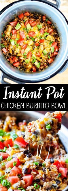 instant pot chicken burrito bowl is an easy and delicious dinner that's ready in under 30 minutes