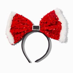 Claire's Big Santa Claus Bow Headband Red Holiday Headband As Gift, Christmas Bell Headband, Cute Christmas Headbands, Red Christmas Holiday Headband, Adjustable Red Fun Headband, Christmas Hair Accessories, Christmas Hair, Holiday Hairstyles, Fashionable Jewelry