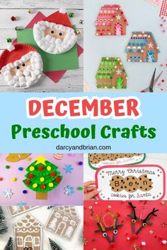 christmas crafts for kids to make with paper plates and other items that are on display