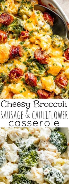 cheesy broccoli sausage and cauliflower casserole