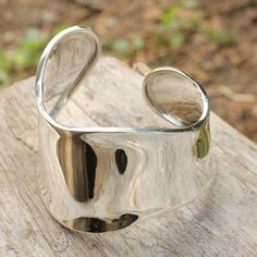 Sterling silver cuff bracelet, 'Graceful' - Sterling Silver Cuff Bracelet Silver Necklace Designs, Clothing Pieces, Silver Jewels, Sterling Silver Cuff Bracelet, Mens Silver Rings, Sterling Silver Cuff, Bracelet Collection, Silver Drop Earrings, Silver Cuff Bracelet