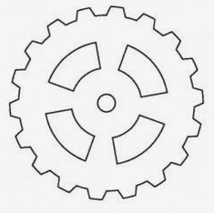 a gear wheel is shown in black and white