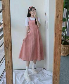 Modest Preppy Outfits, Cute Korean Fashion, Stile Hijab, Korean Outfit Street Styles, Cute Dress Outfits, Modest Dresses Casual, Trendy Dress Outfits, Kawaii Fashion Outfits