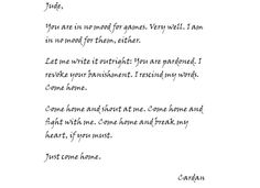 a handwritten letter to someone who is not in the house