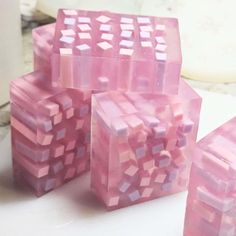 Such a fun soap! This PINK CONFETTI Soap is made in deep tray, adding the pink and and lavender pieces a few at a time, covering at each stage with transparent pink tinted soap infused with roses fragrance oil. Each bar is 4 ounces and doubly wrapped for freshness. Confetti Soap, Soap Roses, Handmade Soap Recipes, Fancy Soap, Heart Soap, Pink Soap, Pink Bar, Pink Confetti, Best Soap