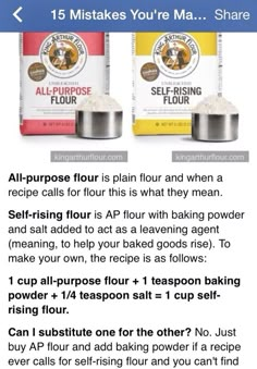 1 Cup Flour Recipes, Diy Self Rising Flour How To Make, Making Self Rising Flour, How To Make Self Rising Flour, Self Rising Flour Recipes Desserts, Self Rising Flour Substitute, Self Rising Flour Recipes, Flour Types