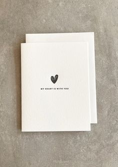 My Heart Is With You - Letterpress Card - house of lolo Message Card Design Ideas Diy, Paper Messages Ideas, Handwritten Cards Aesthetic, Letters Of Love Cards, Love Letters Design Cards, Letter Design Ideas Cards, Birthday Cards Design, Letter Press Save The Date, Eyes Quotes