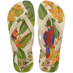 Farm Rio Parrot and Floral Flip Flops Rio Parrot, Havaianas Farm, Floral Flip Flops, Kids Clogs, Printed Flip Flops, Kids Flip Flops, Baby Sandals, Farm Rio, Sandals For Sale