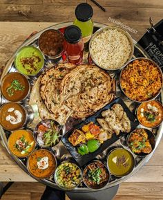 a platter filled with lots of different types of food