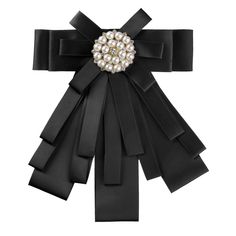 This women's bow brooch is made from polyester and beads, featuring a beaded central and a handmade ribbon fabric for a unique and exquisite look. Available in a variety of colors. The brooch measures 6.89in in length and 5.90in in width. It includes a brooch pin on the back for fast and easy clipping. Perfect for daily use or as a gift for friends, it's suitable for parties, weddings, office work, and other occasions. Match it with a collared shirt, sweater, blouse, or dress to show elegance an Ribbon Brooch, Ribbon Pin, Bow Brooch, Neck Bow, Pre Tied Bow Tie, Shoe Clips, Bow Clips, Office Work, Party Wedding