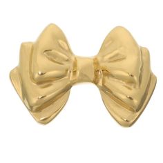 a gold bow tie on a white background