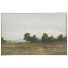 an oil painting of trees in a field