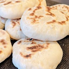 several flat breads sitting on top of each other