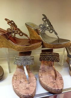 Beaded metallic toe-ring wedges at Palladium Mall, Gossip Shoes, Mumbai. Toe Ring, Oak Tree, Toe Rings, Every Day, To Create, Wedges, Ring