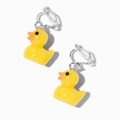 Claire's Yellow Rubber Ducky Drop Clip-On Earrings Playful Yellow Drop Earrings, Playful Yellow Drop Earrings Jewelry, Yellow Accessories, Rubber Ducks, Halloween Costumes Friends, Fashionable Jewelry, Rubber Ducky, Jewelry And Accessories, Promotional Gifts