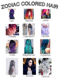 the zodiac hair chart is shown with different colors