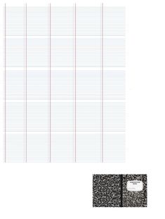 a blank notepad with black and white lines