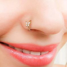 Butterfly Nose Piercing 20G CZ Nose Hooo Ring – OUFER BODY JEWELRY