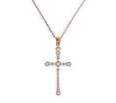 Showcase your faith with this cross pendant, radiating from the inside out with cubic zirconia Diamonique simulated diamonds. Cubic Zirconia Crucifix Necklace With Brilliant Cut, Cubic Zirconia Brilliant Cut Crucifix Necklace, Brilliant Cut Cubic Zirconia Crucifix Necklace, Cubic Zirconia Crucifix Cross Necklace With Diamond Accents, Cubic Zirconia Cross Necklace With Diamond Accents, Crucifix Cross Necklace With Diamond Accents In Cubic Zirconia, Cross Necklace With Cubic Zirconia And Diamond Accents, Formal Cubic Zirconia Cross Pendant Necklace, Cross Pendant