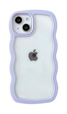 an iphone case is shown with the back cover in white and purple, on a white background