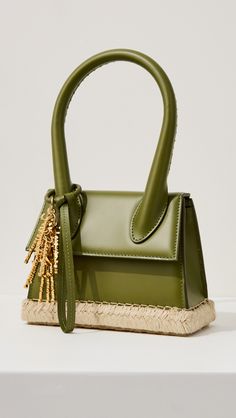 Fast Free Shipping & Free Returns on Jacquemus Le Chiquito Moyen Cordao Bag at Shopbop. Shop new arrivals from Jacquemus at Shopbop.com Jacquemus Le Chiquito Moyen, Le Chiquito Moyen, Jacquemus Le Chiquito, Jacquemus Bag, Mini Accessories, Green Bag, Tote Bag Design, Leather Crossbody Bag, Cowhide Leather