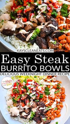 this easy steak burrito bowl is the perfect meal for busy nights