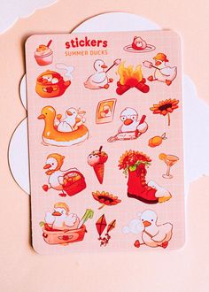 the stickers are all different kinds of things on this sheet, including food and drinks