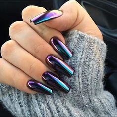 Jasmine Nails, Chrome Nails Designs, Galaxy Nails, Her Nails, Metallic Nails, Nailed It, Fancy Nails