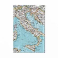 a towel with the map of italy on it