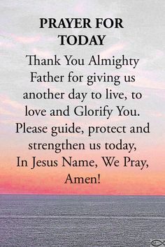 an image with the words prayer for today