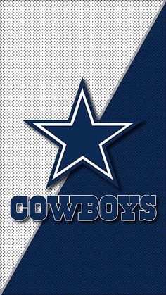 the logo for the cowboys on a blue and white background greeting card by american football