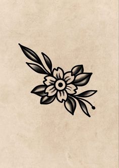 a black and white flower tattoo design