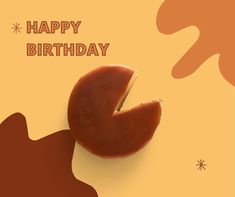 a happy birthday card with a half eaten donut