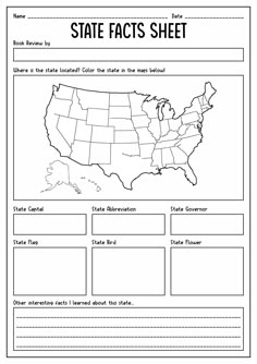 the united states map worksheet for students to practice their state and capital skills