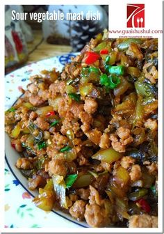 Sour Vegetable Minced Meat (酸菜炒肉燥） - Guai Shu Shu Hawker Centre, Asian Stir Fry, Chinese Vegetables, Mapo Tofu, Chinese Cabbage, Minced Meat, Chinese Dishes, Vegetable Stir Fry, Chinese Cooking