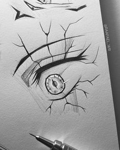 a pencil drawing of an eye